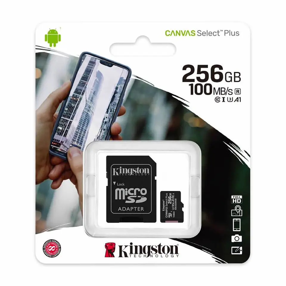 Memoria MicroSD Kingston 100Mb/s Clase 10 Canvas 1