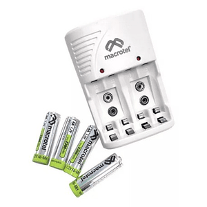 Cargador De Pilas Macrotel + 4 Pilas AA 2300mAh