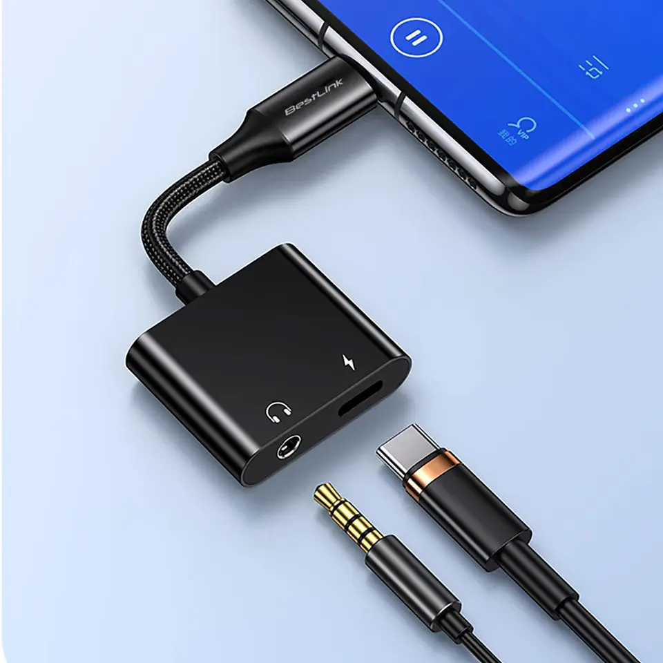 Adaptador USB C a USB C + audio 3,5mm cable 120mm /  BL-AD260A 2