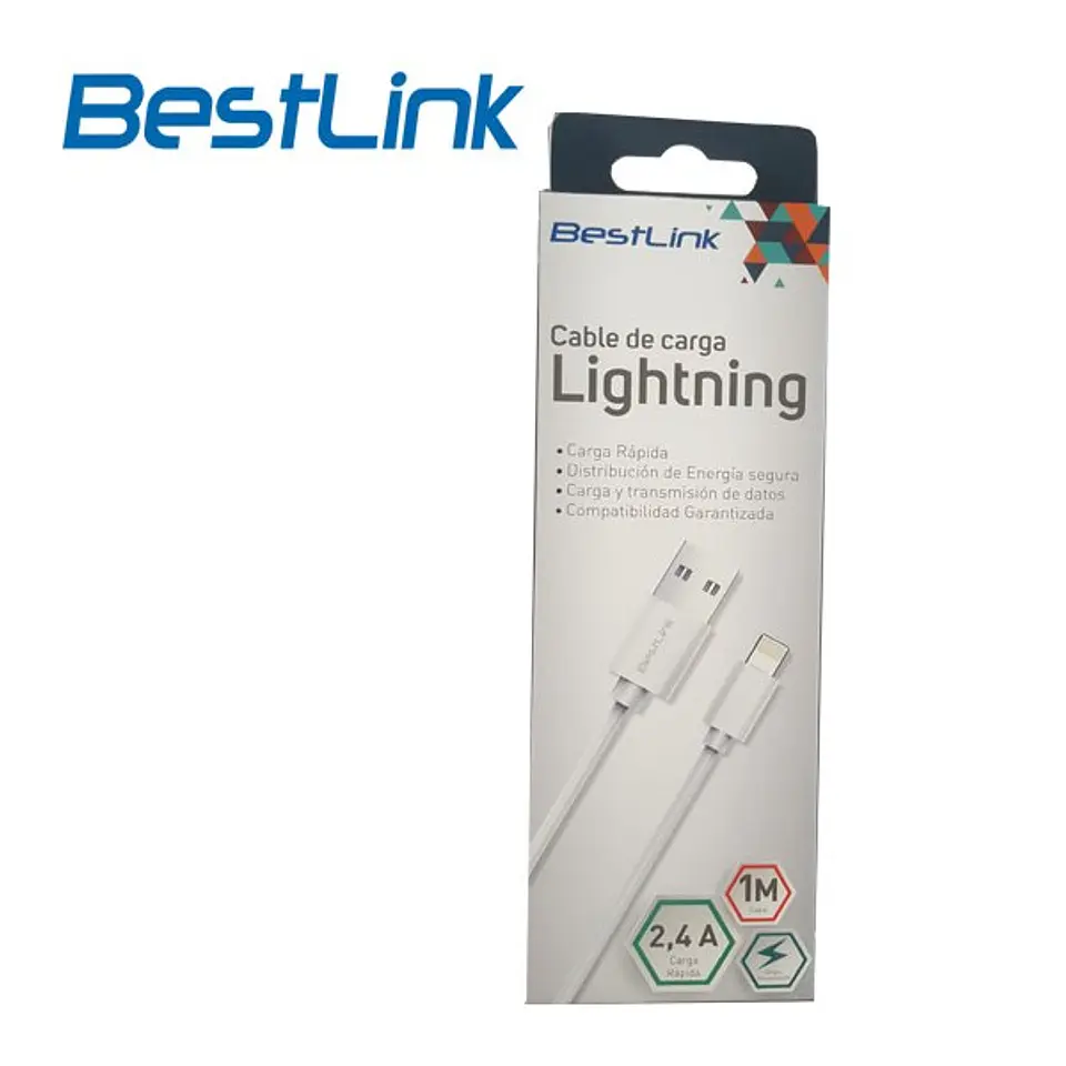 Cable de carga lightning BLANCO 2