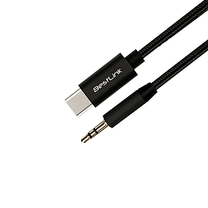 Cable de audio USB C a 3,5mm, reforzado, puntas doradas, 1 metro / mod. BL-CBA025A
