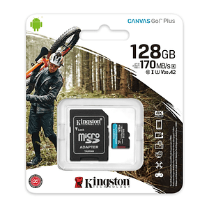 Tarjeta microSDXC Kingston Canvas Go Plus de 128 GB 170MB/s