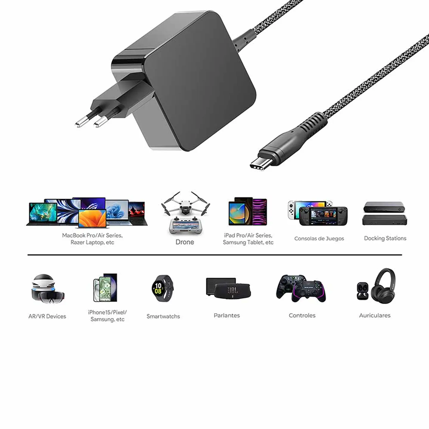 Cargador Alternativo Utek Universal Tipo C PD - 65W /UT-PD65W 4