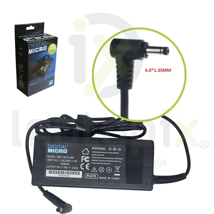 Cargador Alternativo Digital Micro Asus 19V-3.42A 65W 1