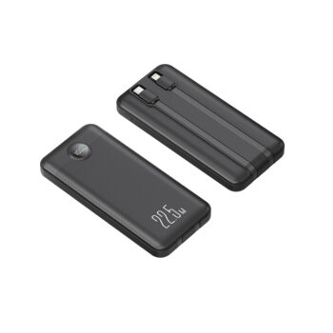 POWER BANK 10.000mah carga rápida 22,5W, display y 2 cables integrados 2