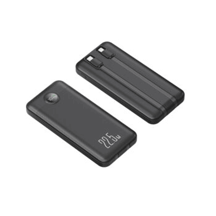 POWER BANK 10.000mah carga rápida 22,5W, display y 2 cables integrados 2