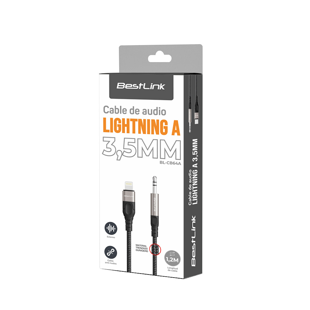 Cable De Audio 3,5mm a lightning de 1,2 mt 2