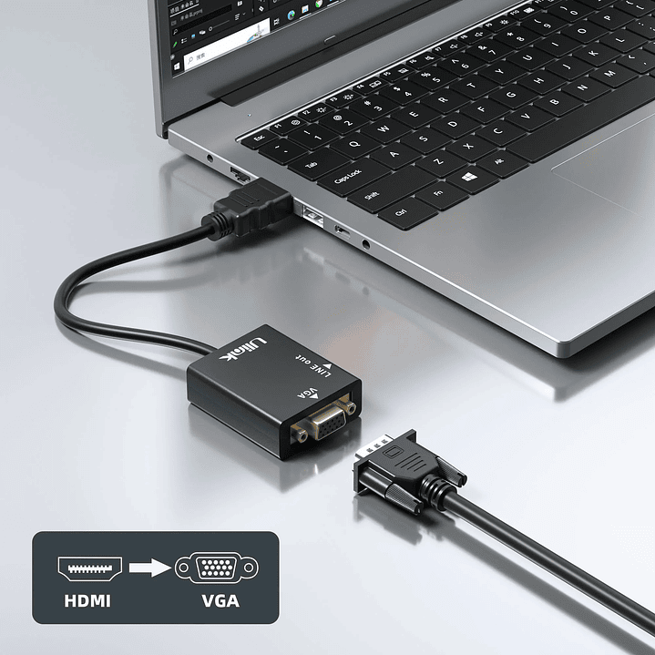 Adaptador de HDMI a VGA + Audio 4