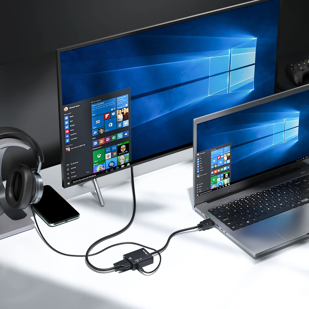 Adaptador de HDMI a VGA + Audio 5