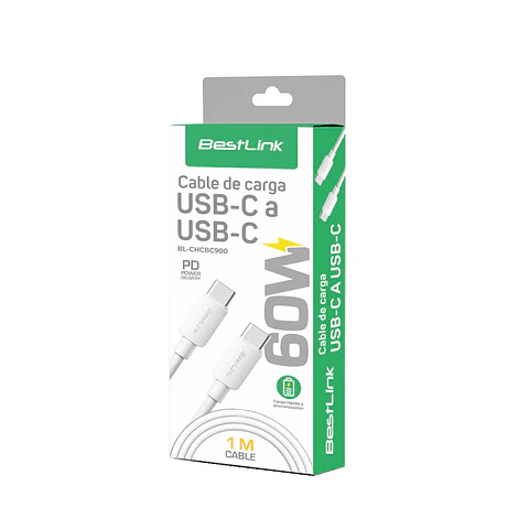 Cable de carga USB-C a USB-C 60W PD 1M