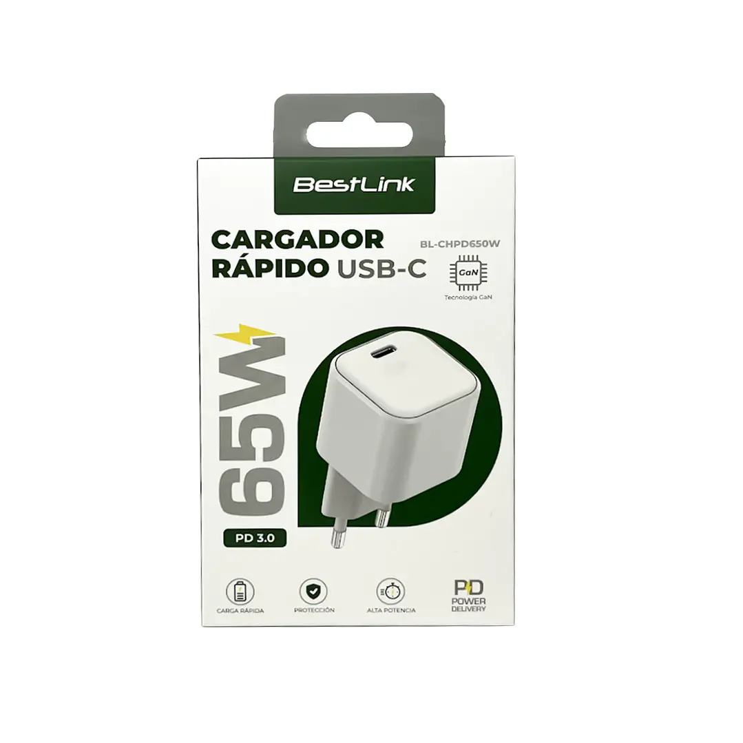 Cargador Rápido USB-C 65W GaN Power Delivery / Mod. BL-CHPD650W 2