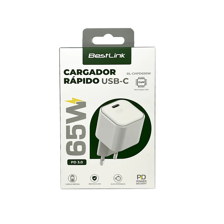 Cargador Rápido USB-C 65W GaN Power Delivery / Mod. BL-CHPD650W 2