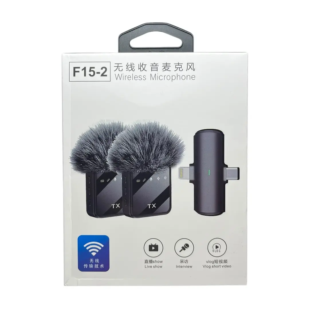 Micrófono Inalámbrico Dual para iPhone y Android F15 2 2
