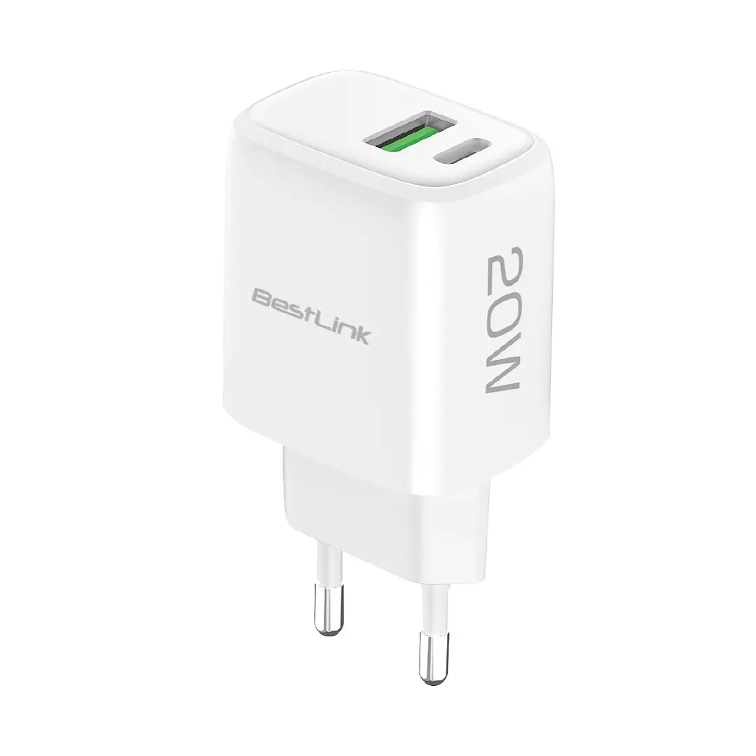 Cargador Rápido Dual USB-A + USB-C 20W /BL-CHPQC2200W 1