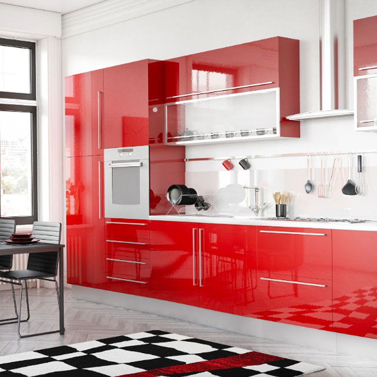 Tablero Alto Brillo Rojo 1220x2440mm espesor 18mm 2