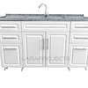 Mueble de lavaplatos cub granito. 150 cm ancho x 50 cm fondo x 90 cm alto