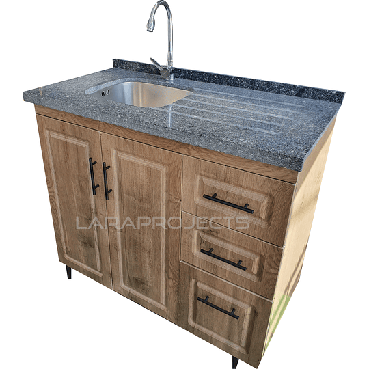 Mueble de lavaplatos cub granito. 100 cm ancho x 50 cm fondo x 90 cm alto
