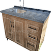 Mueble de lavaplatos cub granito. 100 cm ancho x 50 cm fondo x 90 cm alto