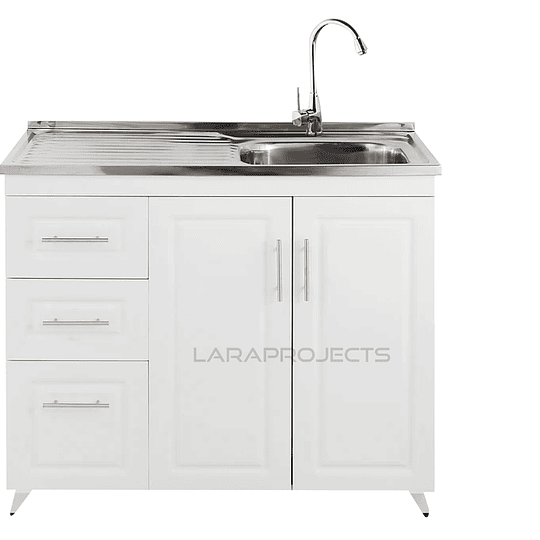 Mueble de lavaplato acero inox. 100 cm ancho x 50 cm fondo x 90 cm alto