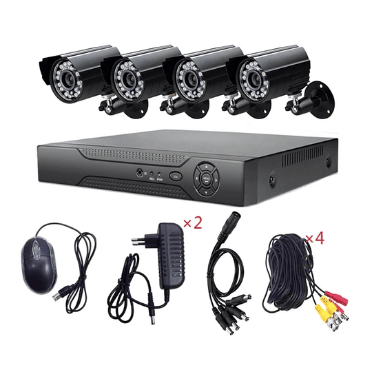 Kit 4 cámaras de seguridad CCTV