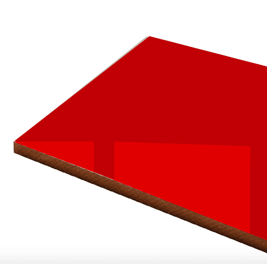 TABLERO MDF ALTO BRILLO ROJO 18MM