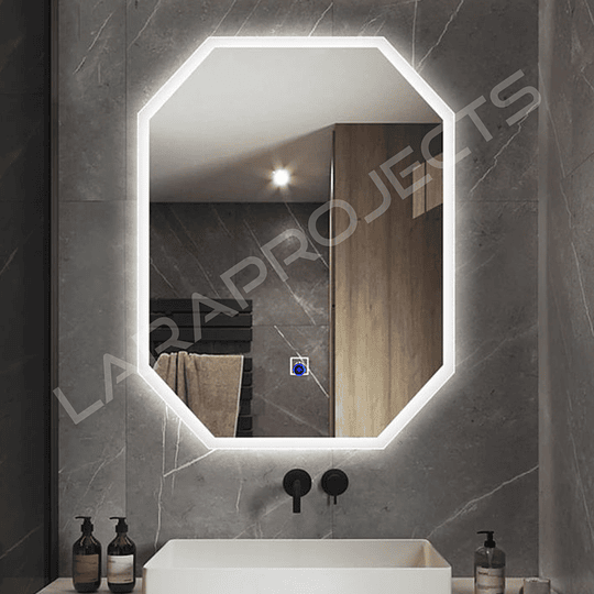 Espejo de baño Led táctil Octagonal 