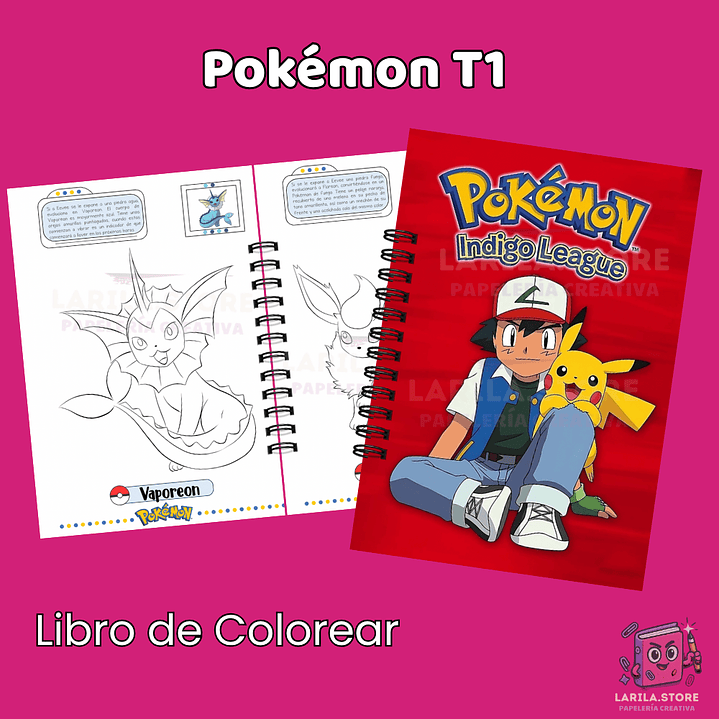 Libro para Colorear Pokémon – Temporada 1 ⚡ 1