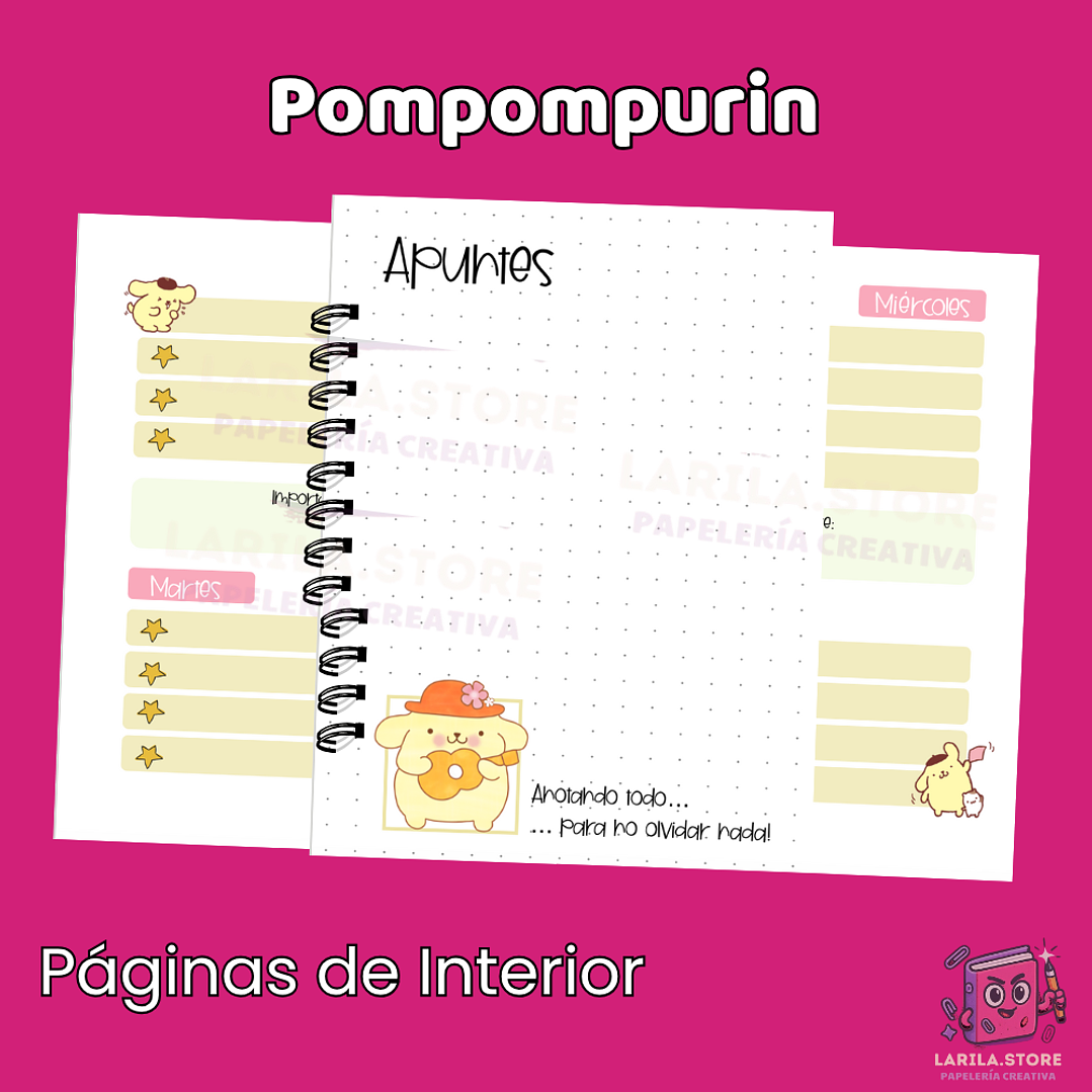 Planner Pompompurin – Organización dulce y divertida para tu día a día 🍮🐾 2