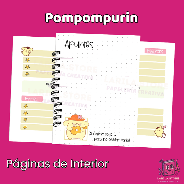 Planner Pompompurin – Organización dulce y divertida para tu día a día 🍮🐾 2