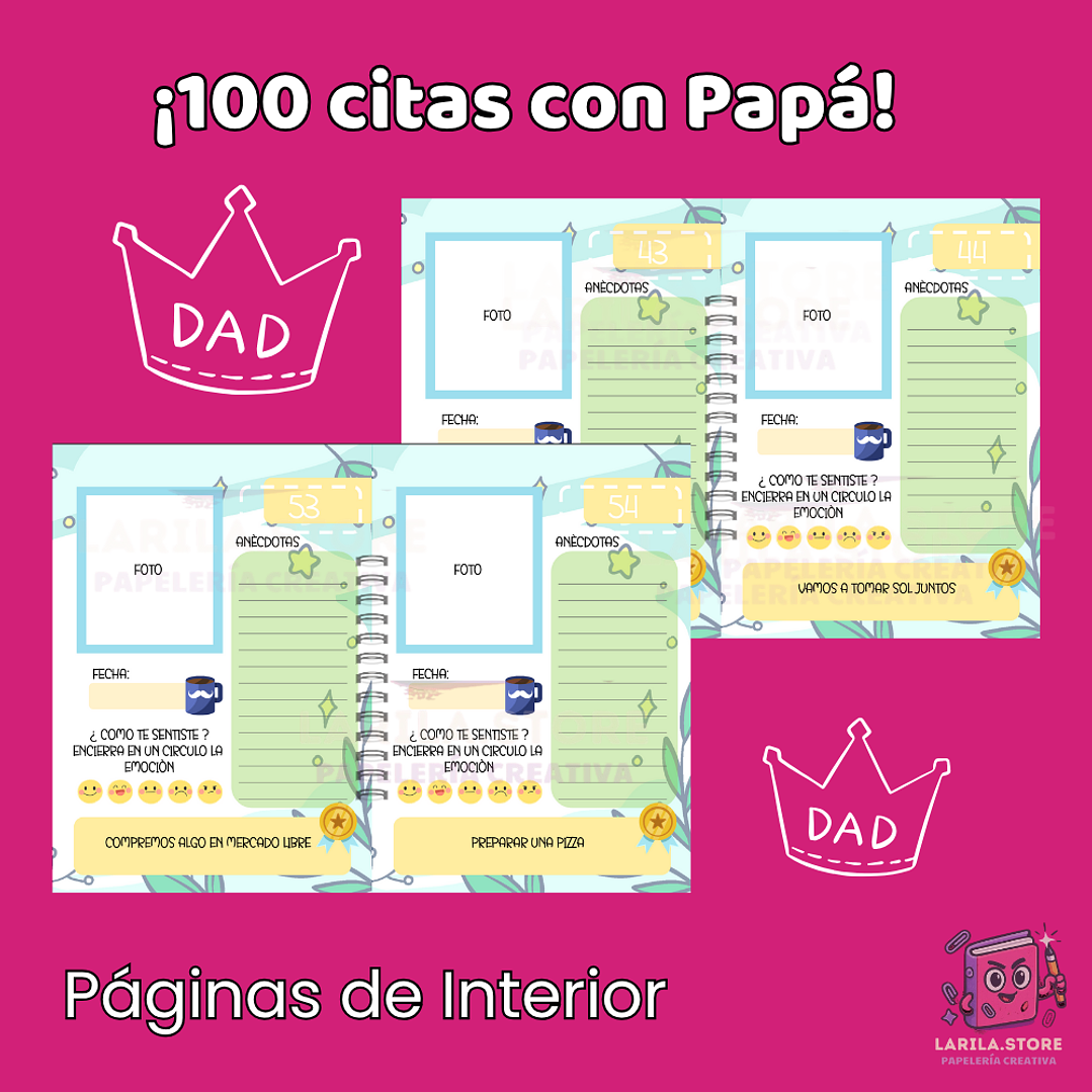 ¡100 Citas con Papá! – Diario de momentos inolvidables 👨‍👧‍👦❤️ 3