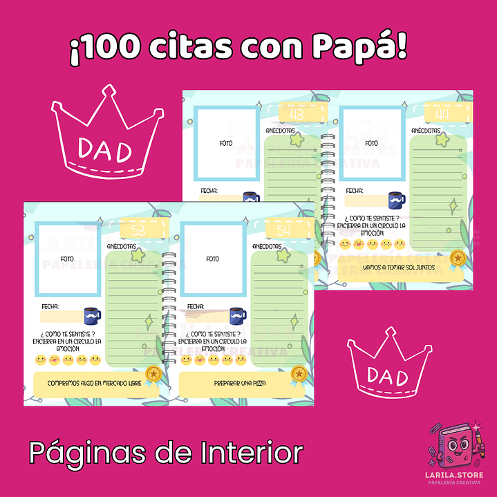 ¡100 Citas con Papá! – Diario de momentos inolvidables 👨‍👧‍👦❤️ 3
