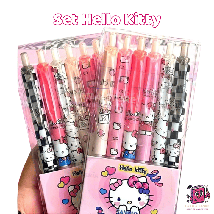 Set de Lápices Pasta Negro Hello Kitty – ¡Escribe con estilo y ternura! 🎀 1