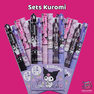 Set de Lápices Pasta Negro Kuromi – ¡escribe con actitud y ternura!💜