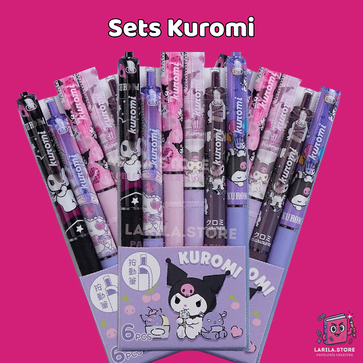 Set de Lápices Pasta Negro Kuromi – ¡escribe con actitud y ternura!💜 1