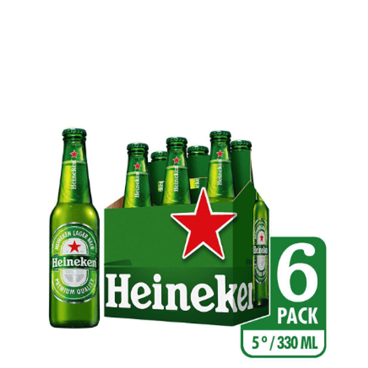Cerveza Lager Botella 6 Un 330 Ml Heineken