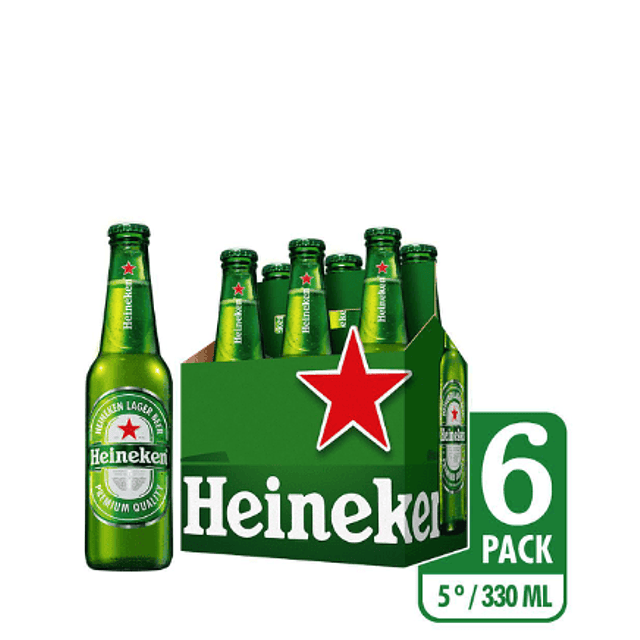 Cerveza Lager Botella 6 Un 330 Ml Heineken