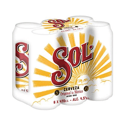 Pack Cerveza Sol Lata 473 Ml x6