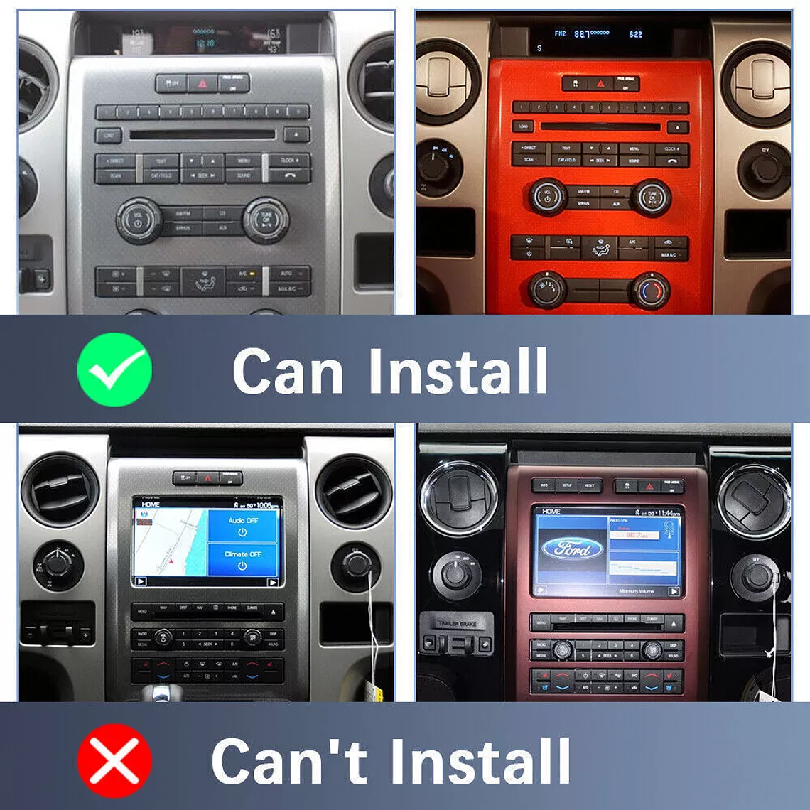 Radio 2009-2014 Ford F150 Apple Carplay Android 13 Car Stereo Radio 9.7