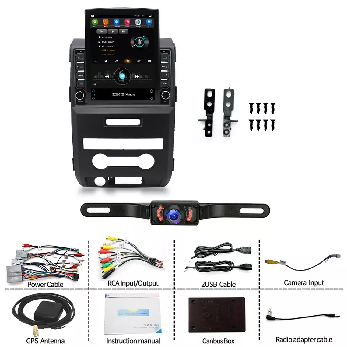 Radio 2009-2014 Ford F150 Apple Carplay Android 13 Car Stereo Radio 9.7