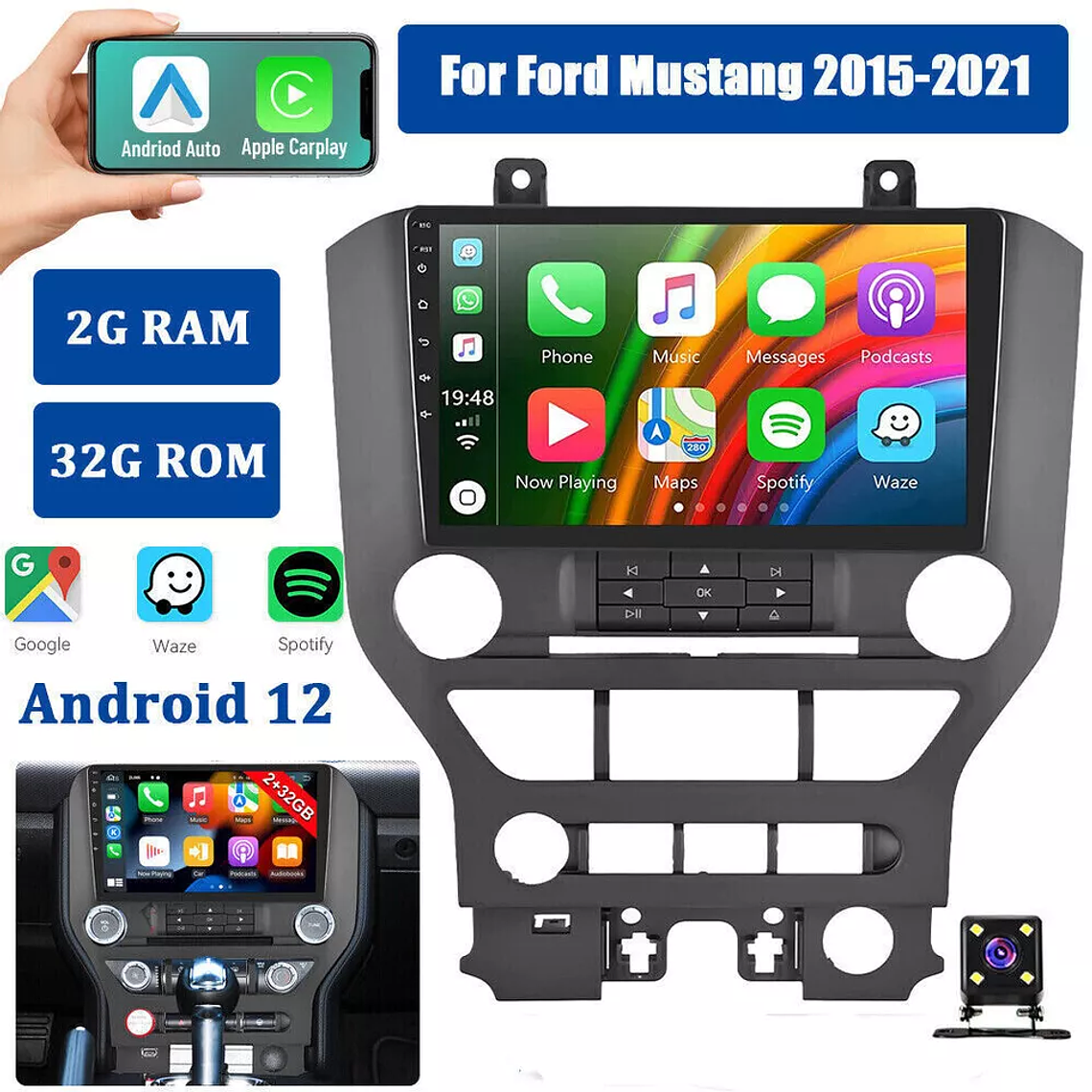 Radio 2015-2015 Ford Mustang CarPlay & Android Auto 3