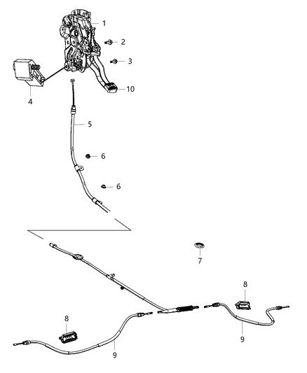 Cable freno de mano delantero Jeep Grand Cherokee 2013-2018 2