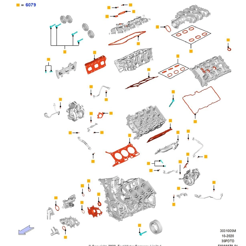 Kit de empaquetadura Ford F-150 3.5L V6 EcoBoost 2016-2020 2