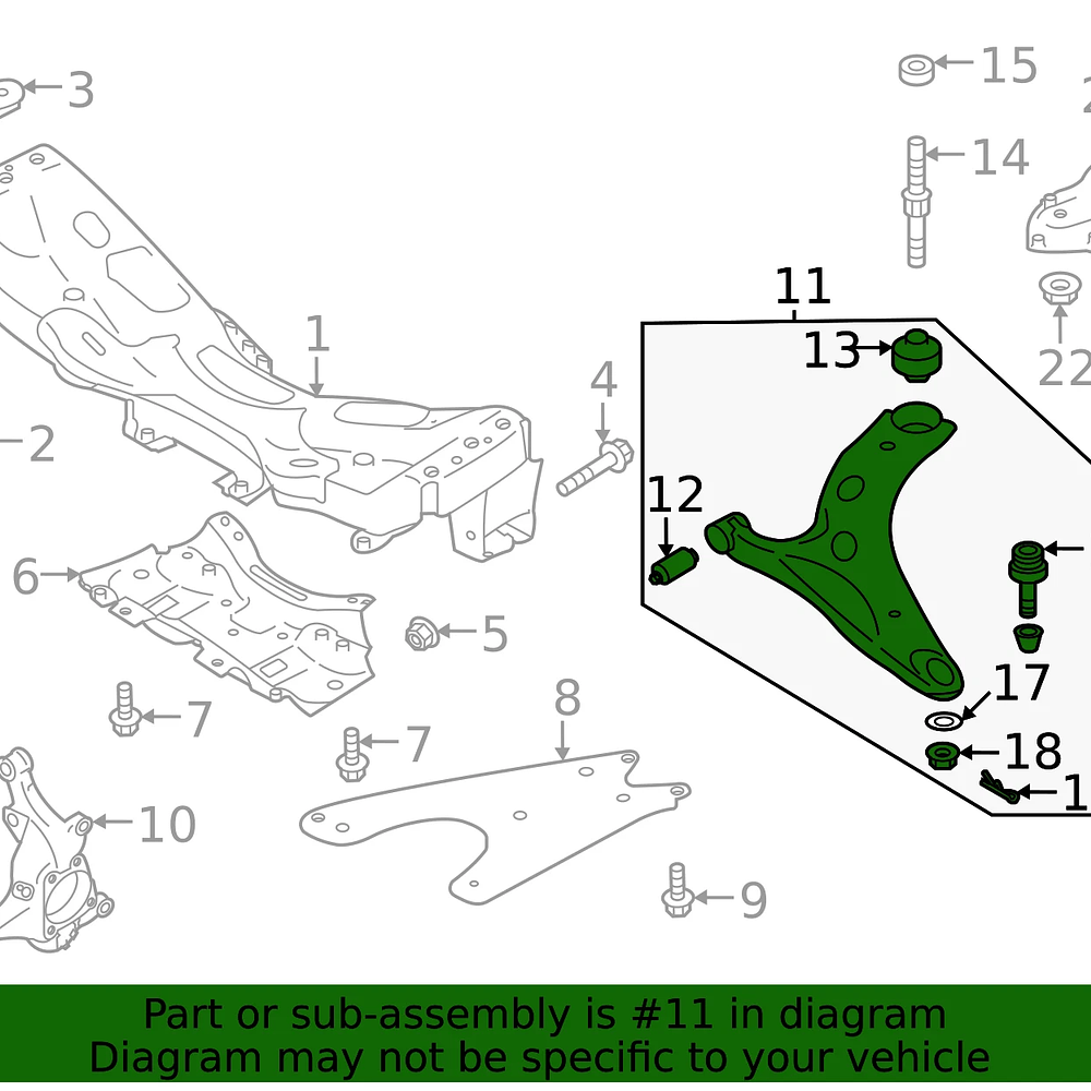 Bandeja inferior RH-LH Subaru Outback 2020-2025 3