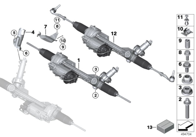 Cremallera eléctrica BMW Serie 1, Serie 2 y Serie 3 (2012–2020) 1