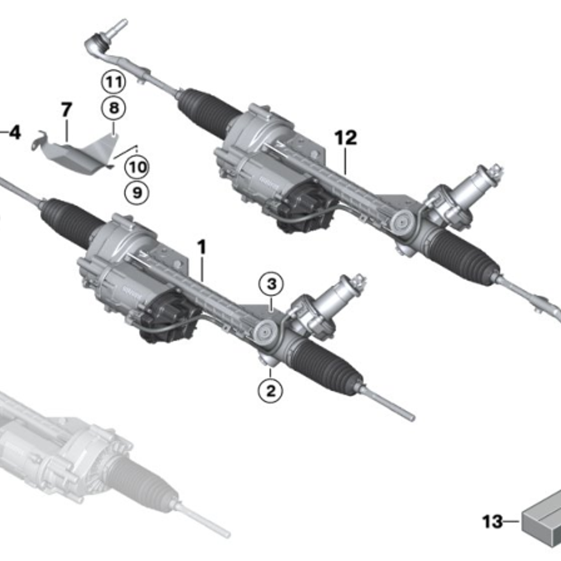 Cremallera eléctrica BMW Serie 1, Serie 2 y Serie 3 (2012–2020) 1
