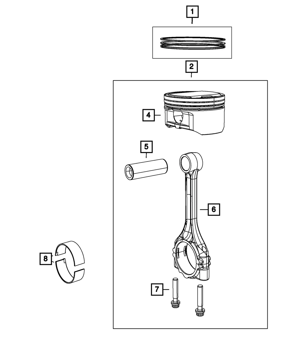 Juego de Anillos de Pistón para Motor 3.6L V6 Pentastar 1