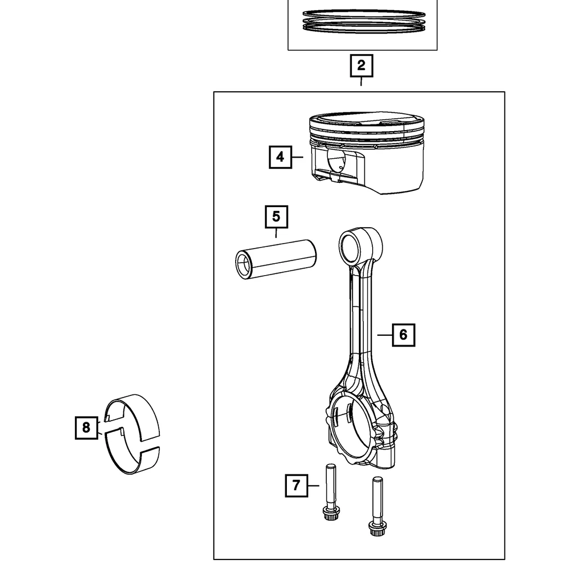 Anillos de Motor para Jeep, Dodge, Ram 3.6 V6  1