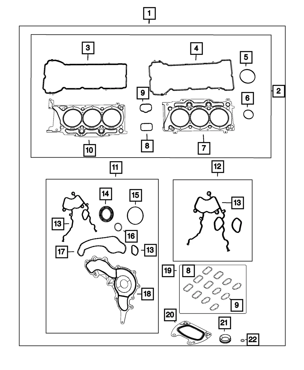Kit Empaquetaduras Completo Mopar Motor 3.6L Pentastar V6  1