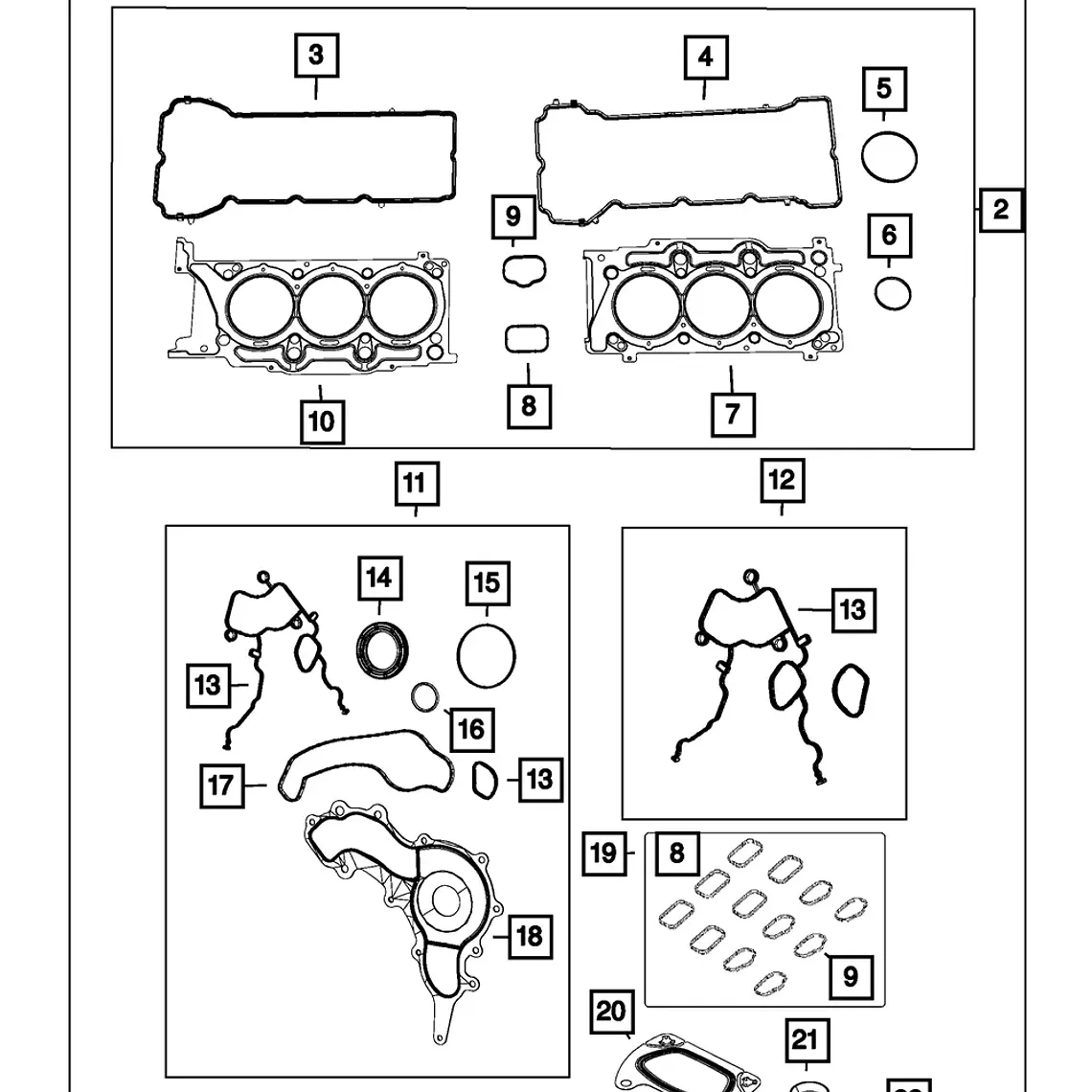 Kit Empaquetaduras Completo Mopar Motor 3.6L Pentastar V6  1