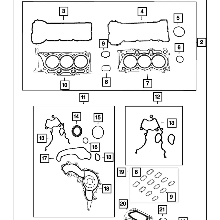 Kit Empaquetaduras Completo Mopar Motor 3.6L Pentastar V6  1